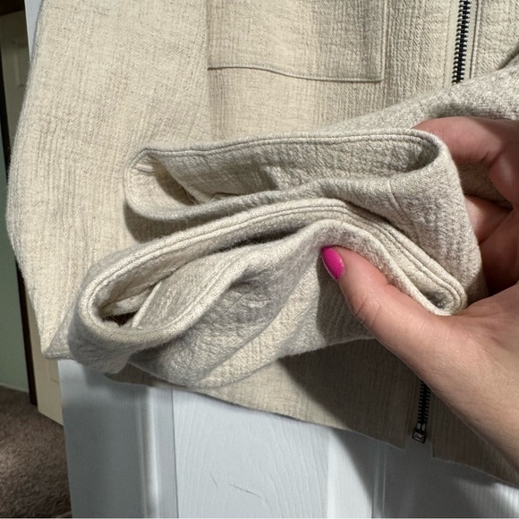 Banana Republic Linen Bomber New Off White Size Medium NWT - Picture 4 of 15